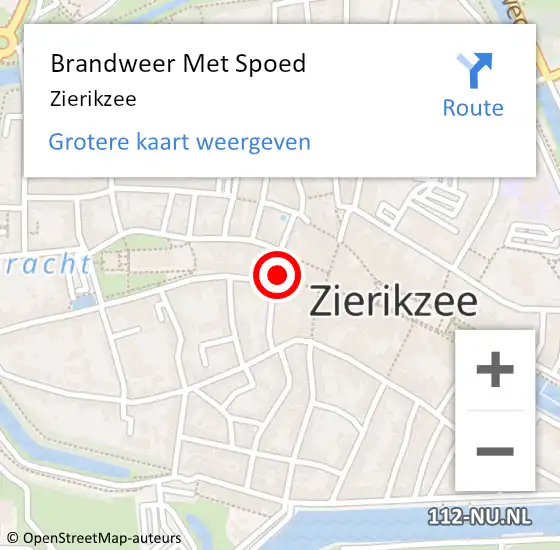 Locatie op kaart van de 112 melding: Brandweer Met Spoed Naar Zierikzee op 29 januari 2022 22:30