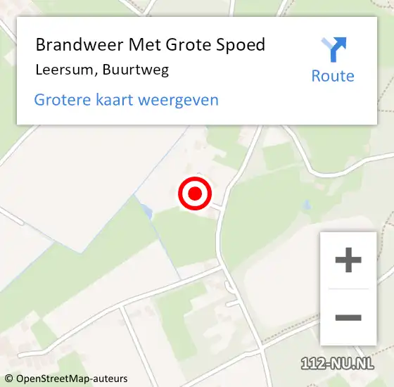 Locatie op kaart van de 112 melding: Brandweer Met Grote Spoed Naar Leersum, Buurtweg op 29 januari 2022 22:34