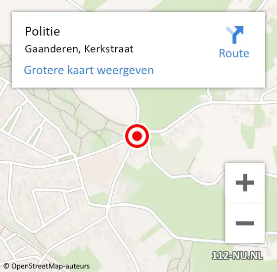 Locatie op kaart van de 112 melding: Politie Gaanderen, Kerkstraat op 29 januari 2022 22:35