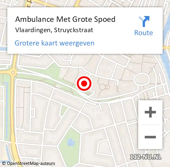 Locatie op kaart van de 112 melding: Ambulance Met Grote Spoed Naar Vlaardingen, Struyckstraat op 29 januari 2022 23:06