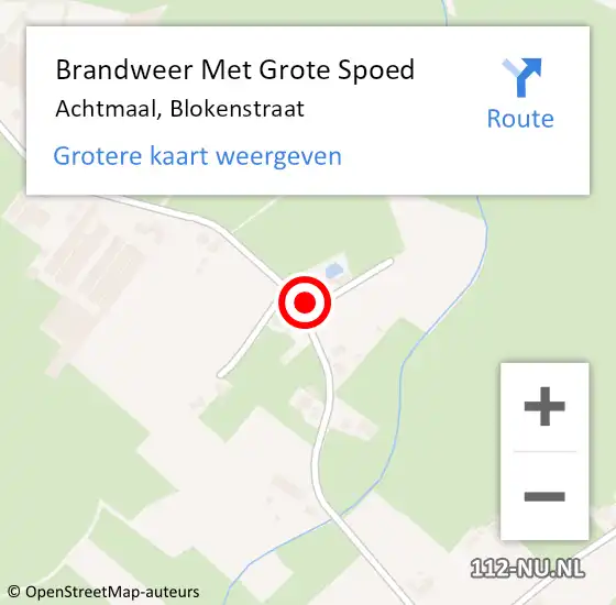 Locatie op kaart van de 112 melding: Brandweer Met Grote Spoed Naar Achtmaal, Blokenstraat op 29 januari 2022 23:49