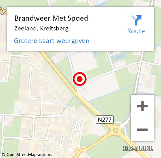 Locatie op kaart van de 112 melding: Brandweer Met Spoed Naar Zeeland, Kreitsberg op 30 januari 2022 00:20