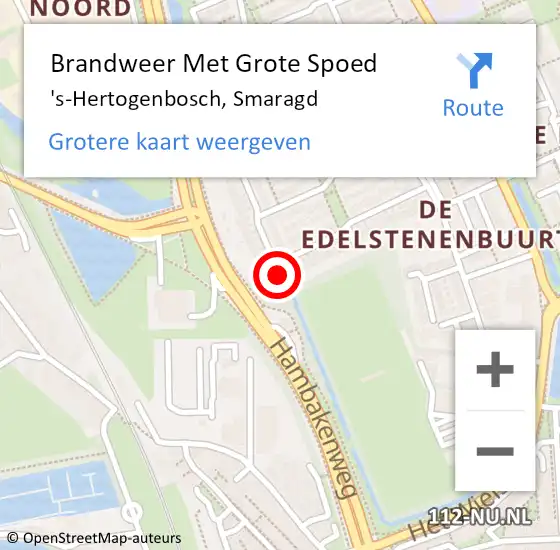 Locatie op kaart van de 112 melding: Brandweer Met Grote Spoed Naar 's-Hertogenbosch, Smaragd op 30 januari 2022 00:41