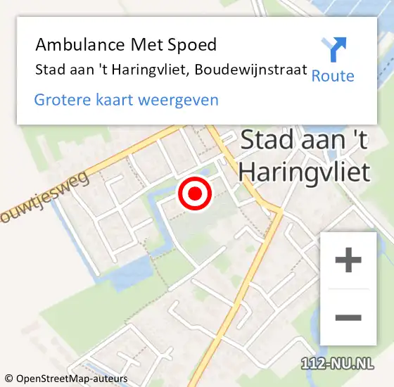 Locatie op kaart van de 112 melding: Ambulance Met Spoed Naar Stad aan 't Haringvliet, Boudewijnstraat op 30 januari 2022 00:44