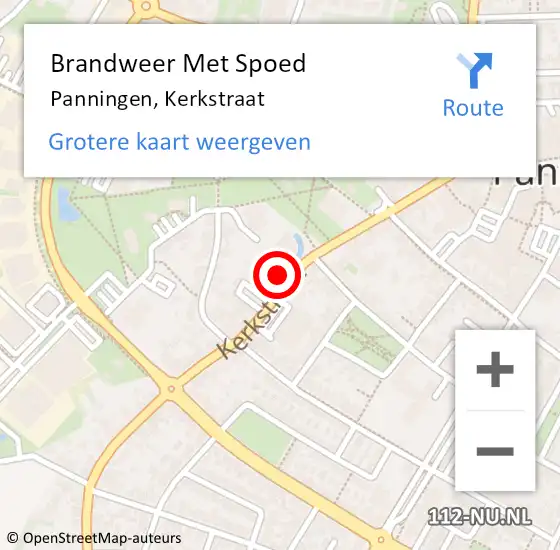 Locatie op kaart van de 112 melding: Brandweer Met Spoed Naar Panningen, Kerkstraat op 30 januari 2022 01:59