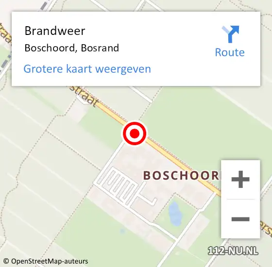 Locatie op kaart van de 112 melding: Brandweer Boschoord, Bosrand op 6 juli 2014 19:44