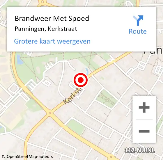 Locatie op kaart van de 112 melding: Brandweer Met Spoed Naar Panningen, Kerkstraat op 30 januari 2022 02:05