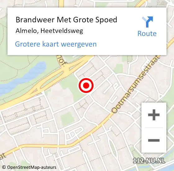 Locatie op kaart van de 112 melding: Brandweer Met Grote Spoed Naar Almelo, Heetveldsweg op 30 januari 2022 04:09