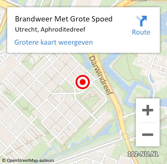 Locatie op kaart van de 112 melding: Brandweer Met Grote Spoed Naar Utrecht, Aphroditedreef op 6 juli 2014 19:54