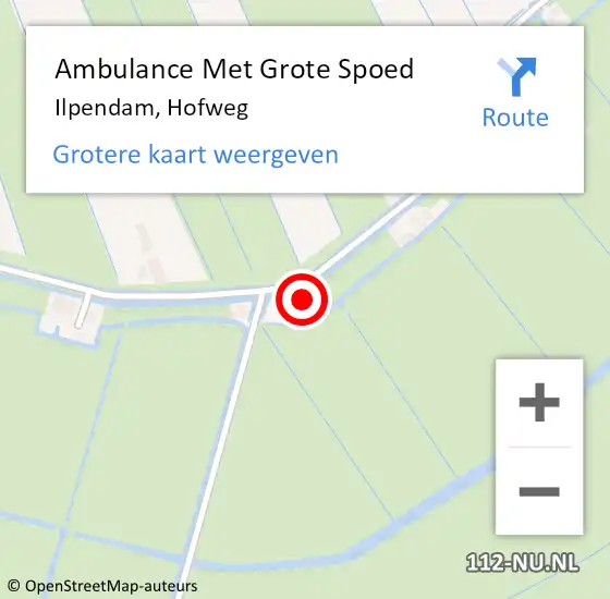 Locatie op kaart van de 112 melding: Ambulance Met Grote Spoed Naar Ilpendam, Hofweg op 30 januari 2022 05:35