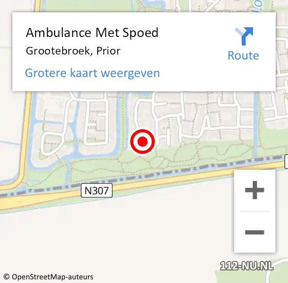 Locatie op kaart van de 112 melding: Ambulance Met Spoed Naar Grootebroek, Prior op 30 januari 2022 05:39