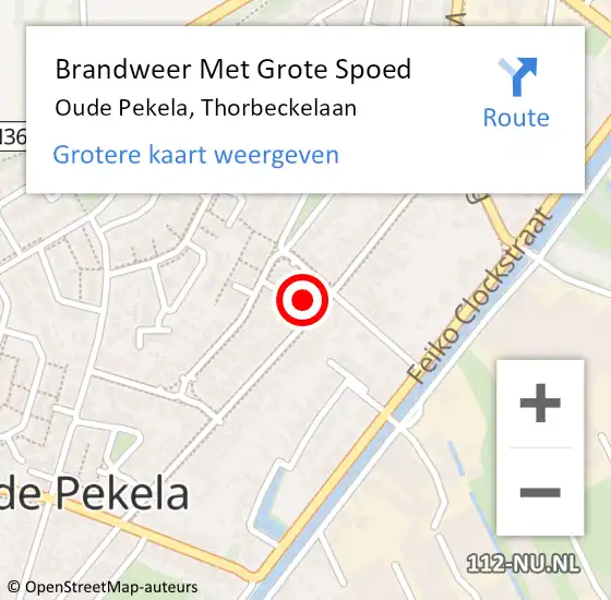 Locatie op kaart van de 112 melding: Brandweer Met Grote Spoed Naar Oude Pekela, Thorbeckelaan op 30 januari 2022 08:14