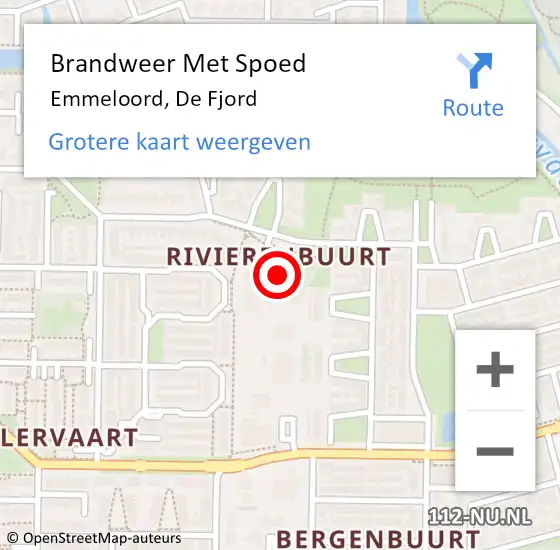 Locatie op kaart van de 112 melding: Brandweer Met Spoed Naar Emmeloord, De Fjord op 6 juli 2014 20:03