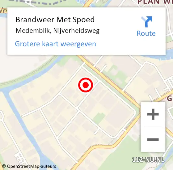 Locatie op kaart van de 112 melding: Brandweer Met Spoed Naar Medemblik, Nijverheidsweg op 30 januari 2022 08:31