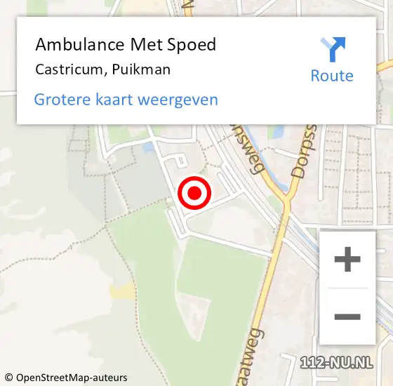 Locatie op kaart van de 112 melding: Ambulance Met Spoed Naar Castricum, Puikman op 30 januari 2022 09:07