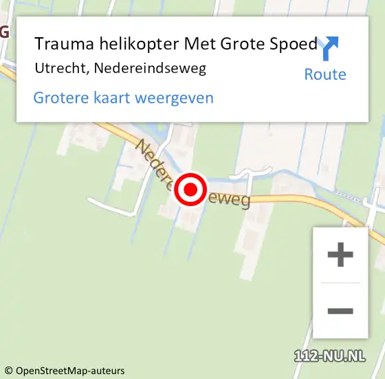 Locatie op kaart van de 112 melding: Trauma helikopter Met Grote Spoed Naar Utrecht, Nedereindseweg op 30 januari 2022 09:09