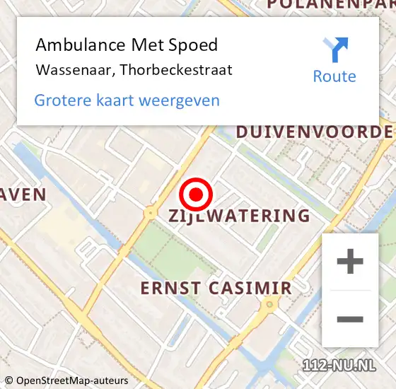 Locatie op kaart van de 112 melding: Ambulance Met Spoed Naar Wassenaar, Thorbeckestraat op 30 januari 2022 09:16