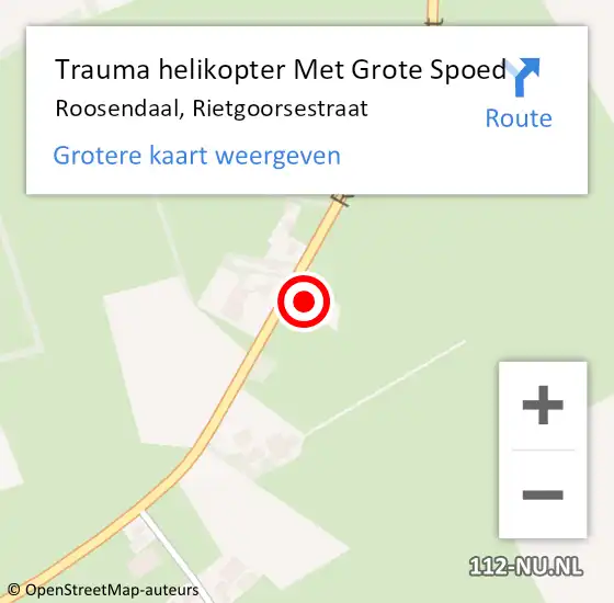 Locatie op kaart van de 112 melding: Trauma helikopter Met Grote Spoed Naar Roosendaal, Rietgoorsestraat op 30 januari 2022 09:20