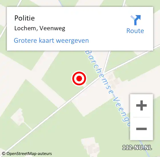 Locatie op kaart van de 112 melding: Politie Lochem, Veenweg op 30 januari 2022 09:26