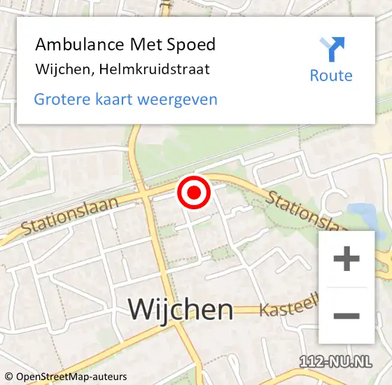 Locatie op kaart van de 112 melding: Ambulance Met Spoed Naar Wijchen, Helmkruidstraat op 30 januari 2022 10:17