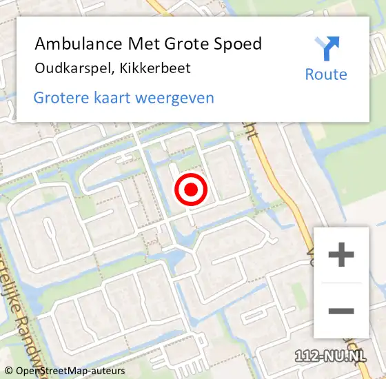 Locatie op kaart van de 112 melding: Ambulance Met Grote Spoed Naar Oudkarspel, Kikkerbeet op 30 januari 2022 10:39