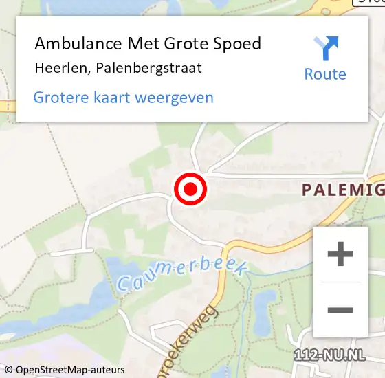 Locatie op kaart van de 112 melding: Ambulance Met Grote Spoed Naar Heerlen, Palenbergstraat op 30 januari 2022 11:05