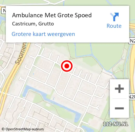 Locatie op kaart van de 112 melding: Ambulance Met Grote Spoed Naar Castricum, Grutto op 30 januari 2022 11:07