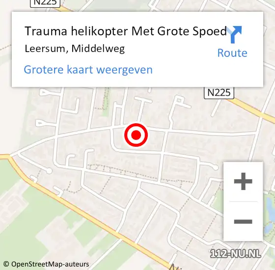 Locatie op kaart van de 112 melding: Trauma helikopter Met Grote Spoed Naar Leersum, Middelweg op 30 januari 2022 11:09