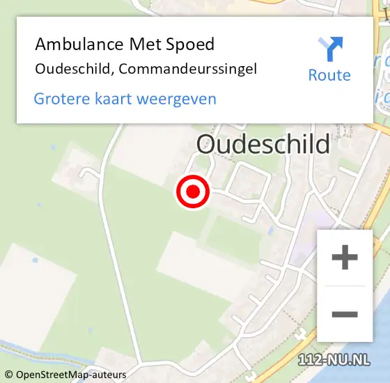 Locatie op kaart van de 112 melding: Ambulance Met Spoed Naar Oudeschild, Commandeurssingel op 30 januari 2022 11:16