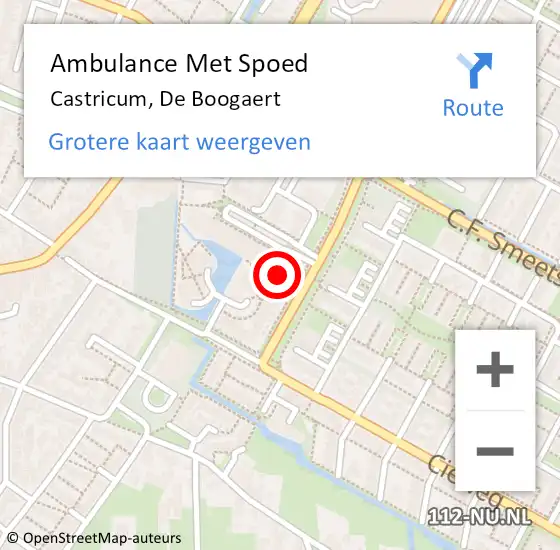 Locatie op kaart van de 112 melding: Ambulance Met Spoed Naar Castricum, De Boogaert op 30 januari 2022 11:19