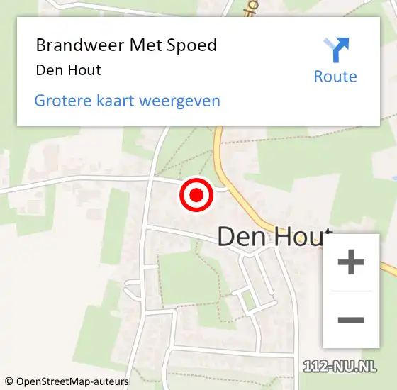 Locatie op kaart van de 112 melding: Brandweer Met Spoed Naar Den Hout op 30 januari 2022 11:30