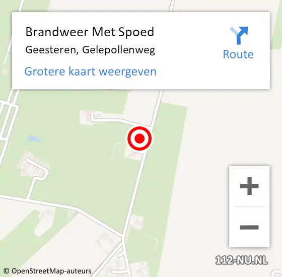 Locatie op kaart van de 112 melding: Brandweer Met Spoed Naar Geesteren, Gelepollenweg op 30 januari 2022 11:42