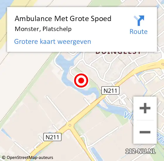 Locatie op kaart van de 112 melding: Ambulance Met Grote Spoed Naar Monster, Platschelp op 30 januari 2022 12:51