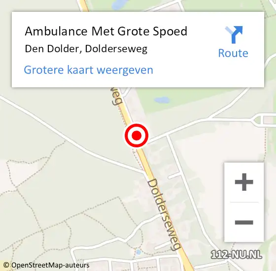 Locatie op kaart van de 112 melding: Ambulance Met Grote Spoed Naar Den Dolder, Dolderseweg op 6 juli 2014 20:26