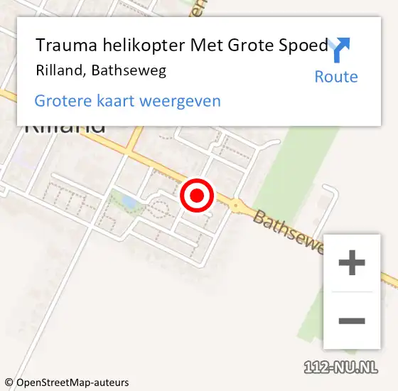 Locatie op kaart van de 112 melding: Trauma helikopter Met Grote Spoed Naar Rilland, Bathseweg op 30 januari 2022 13:22