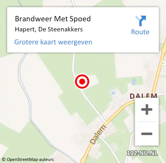 Locatie op kaart van de 112 melding: Brandweer Met Spoed Naar Hapert, De Steenakkers op 30 januari 2022 13:29