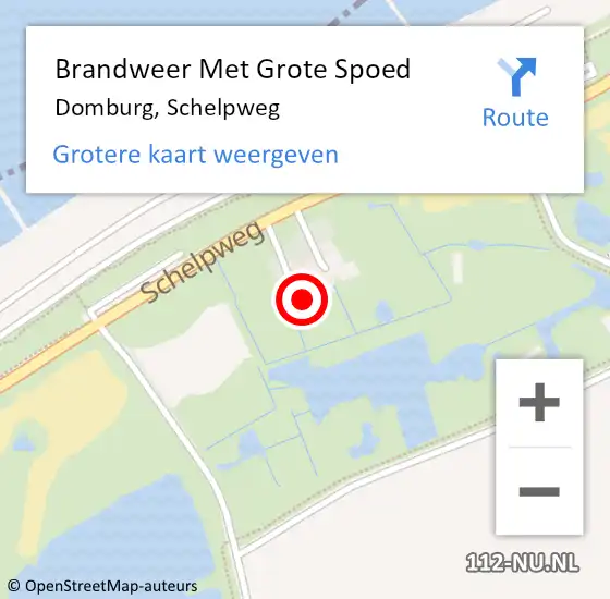 Locatie op kaart van de 112 melding: Brandweer Met Grote Spoed Naar Domburg, Schelpweg op 30 januari 2022 14:32