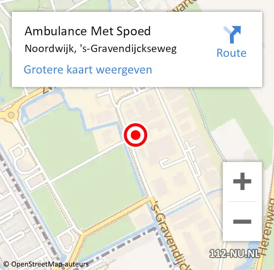 Locatie op kaart van de 112 melding: Ambulance Met Spoed Naar Noordwijk, 's-Gravendijckseweg op 30 januari 2022 14:37