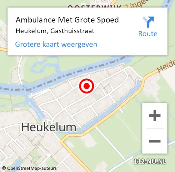 Locatie op kaart van de 112 melding: Ambulance Met Grote Spoed Naar Heukelum, Gasthuisstraat op 30 januari 2022 14:49