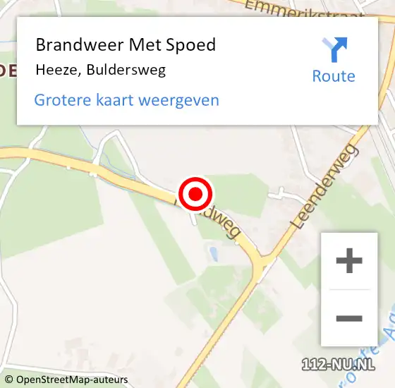 Locatie op kaart van de 112 melding: Brandweer Met Spoed Naar Heeze, Buldersweg op 30 januari 2022 15:33