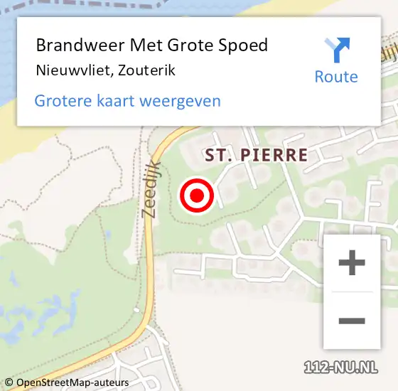 Locatie op kaart van de 112 melding: Brandweer Met Grote Spoed Naar Nieuwvliet, Zouterik op 30 januari 2022 15:40