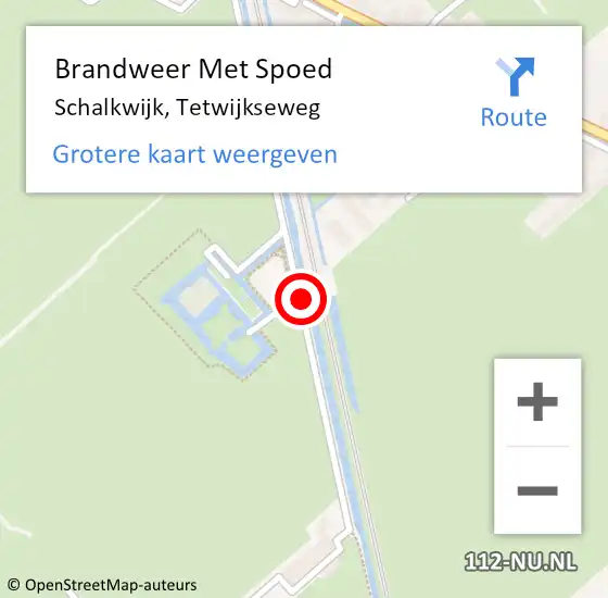 Locatie op kaart van de 112 melding: Brandweer Met Spoed Naar Schalkwijk, Tetwijkseweg op 30 januari 2022 15:51