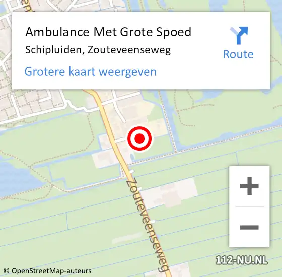 Locatie op kaart van de 112 melding: Ambulance Met Grote Spoed Naar Schipluiden, Zouteveenseweg op 30 januari 2022 16:25