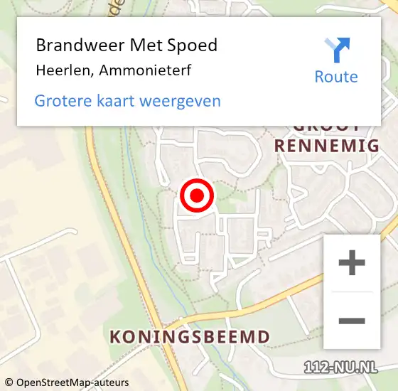 Locatie op kaart van de 112 melding: Brandweer Met Spoed Naar Heerlen, Ammonieterf op 30 januari 2022 16:38