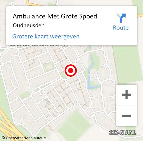 Locatie op kaart van de 112 melding: Ambulance Met Grote Spoed Naar Oudheusden op 30 januari 2022 17:02