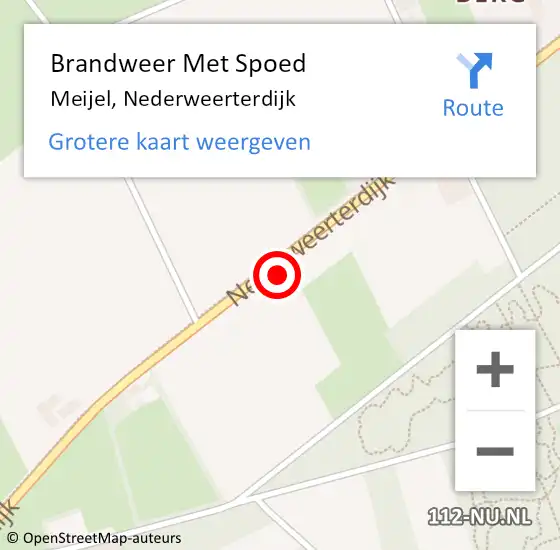 Locatie op kaart van de 112 melding: Brandweer Met Spoed Naar Meijel, Nederweerterdijk op 30 januari 2022 17:10