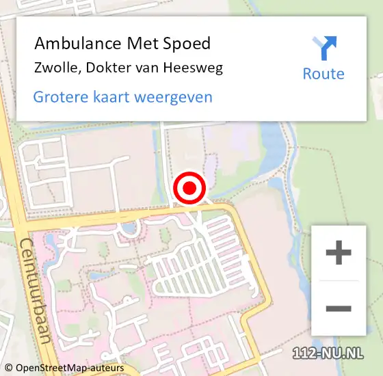 Locatie op kaart van de 112 melding: Ambulance Met Spoed Naar Zwolle, Dokter van Heesweg op 30 januari 2022 17:28