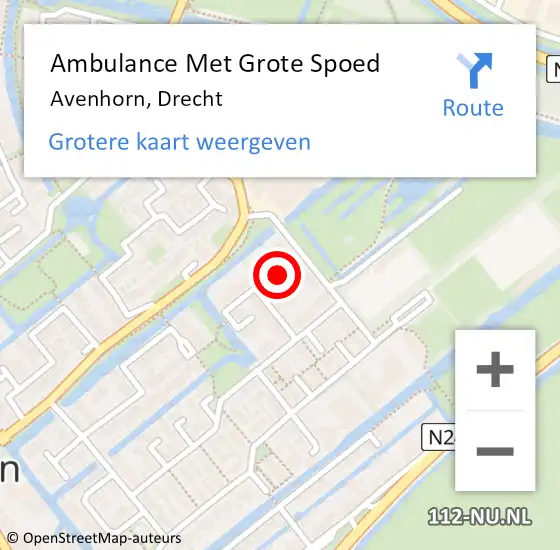 Locatie op kaart van de 112 melding: Ambulance Met Grote Spoed Naar Avenhorn, Drecht op 30 januari 2022 17:36