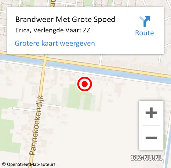 Locatie op kaart van de 112 melding: Brandweer Met Grote Spoed Naar Erica, Verlengde Vaart ZZ op 30 januari 2022 17:42