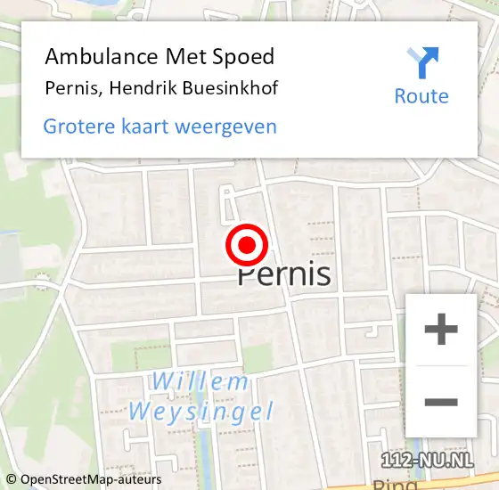 Locatie op kaart van de 112 melding: Ambulance Met Spoed Naar Pernis, Hendrik Buesinkhof op 30 januari 2022 17:52